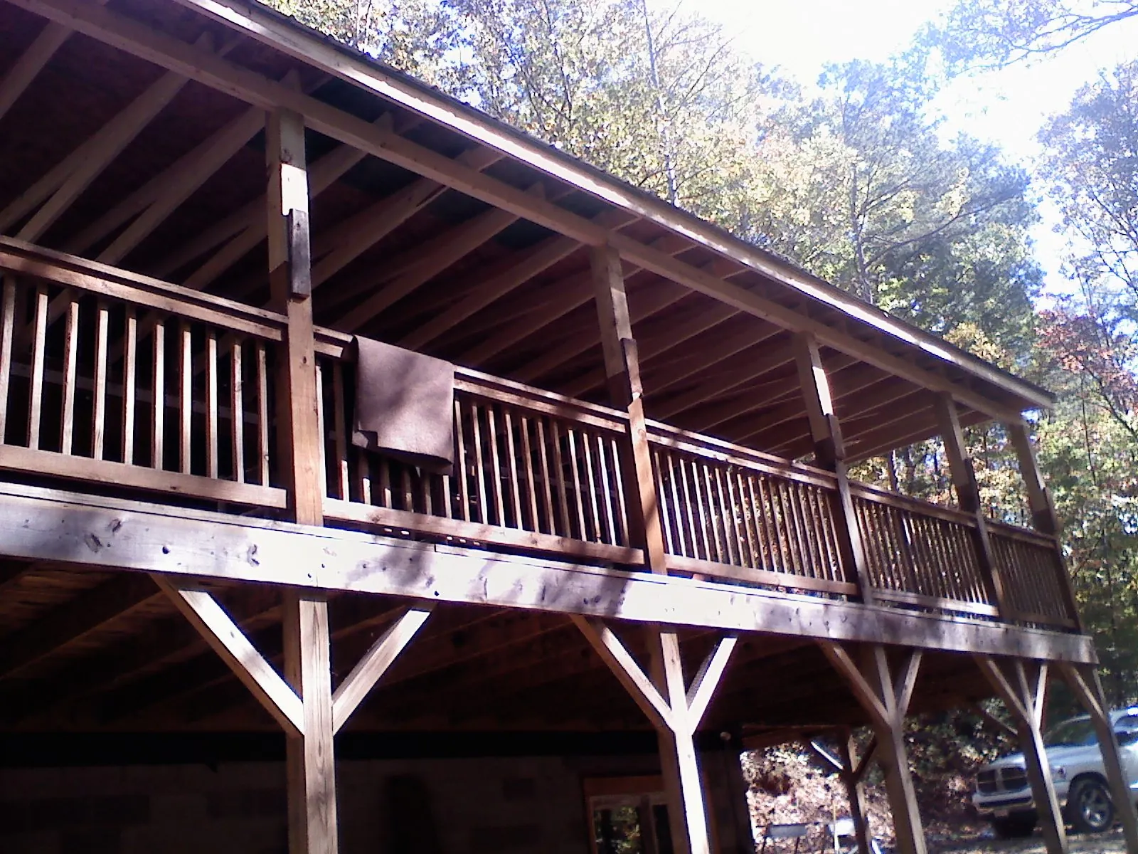 Timber framing under a new elevated porch and deck — Roof Leak Repair in Hastings by Roofing Brothers